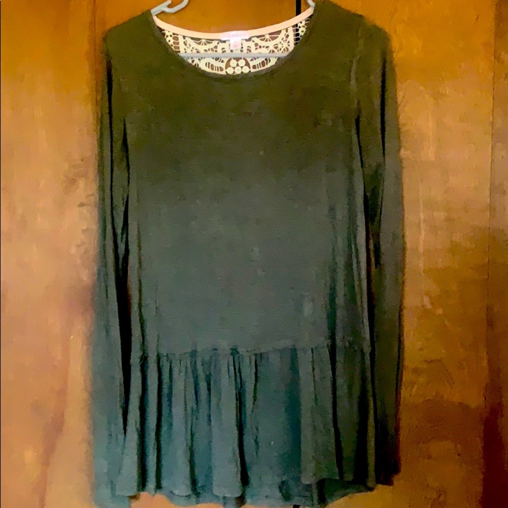 Forest Green Long Sleeve w/Lace Back